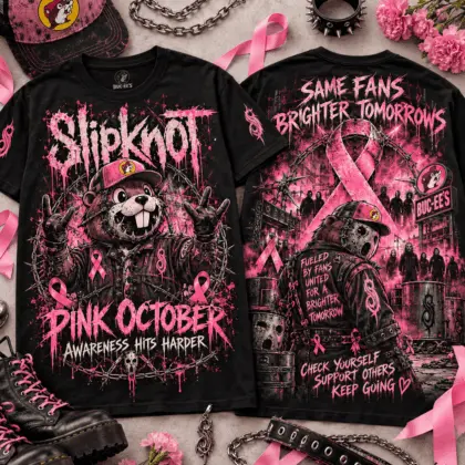 Buc-ee's Slipknot Pink October Breast Cancer Awareness 3D Shirt NTH1