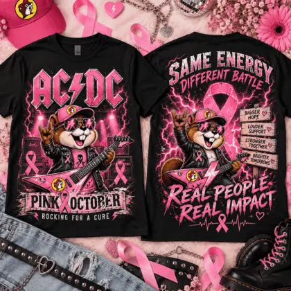 Buc-ee's Red Hot Chili Peppers Pink October Breast Cancer Awareness 3D Shirt NTH1
