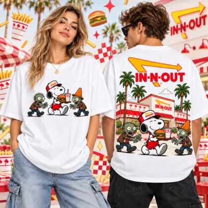 Snoopy X Plants vs Zombies X In N Out Retro T-Shirt, Hoodie And More NNK