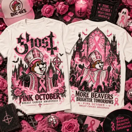 Buc-ee's Ghost Pink October Breast Cancer Awareness 3D Shirt NTH1