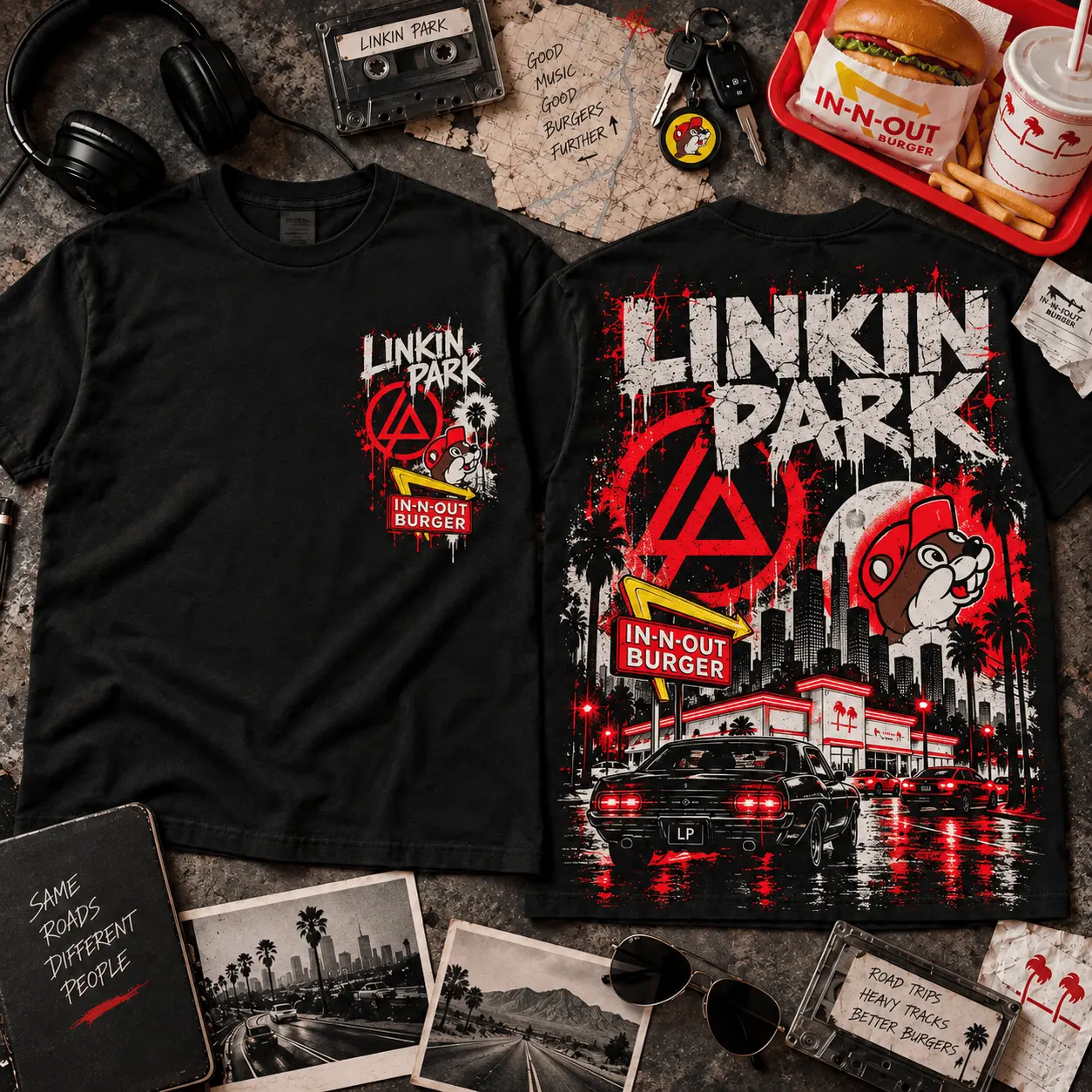 Buc-ee's Linkin Park Heavy Metal Graphic 3D Shirt NTH1 - Image 2