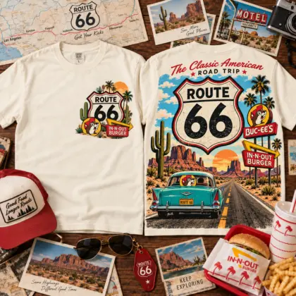 Buc-ee's Route 66 Road Trip Graphic 3D Shirt NTH1