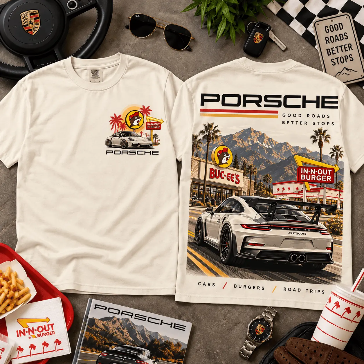 Buc-ee's Porsche Classic Sports Car 3D Shirt NTH1