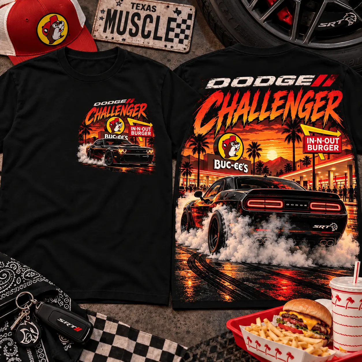 Buc-ee's Dodge Charger Muscle Car 3D Shirt NTH1 - Image 2