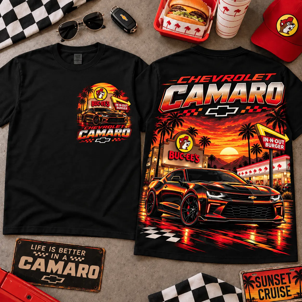 Buc-ee's Chevrolet Camaro Muscle Car 3D Shirt NTH1
