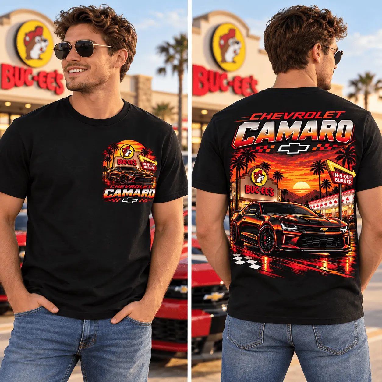 Buc-ee's Chevrolet Camaro Muscle Car 3D Shirt NTH1 - Image 2