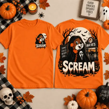 Buc-ee's Scream Ghostface Halloween Horror 3D Shirt NTH1