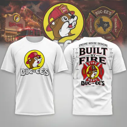 Buc-ee's Built To Fire Firefighter Graphic 3D Shirt NTH1