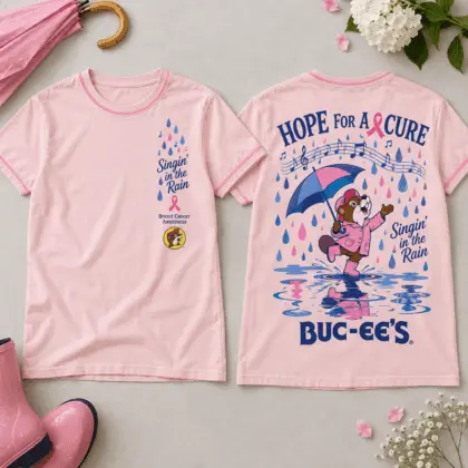 Buc-ee's Pink Ribbon Hope For A Cure Graphic 3D Shirt NTH1