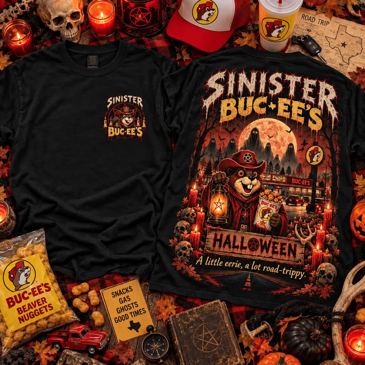 Buc-ee's Sinister Halloween Horror Graphic 3D Shirt NTH1 - Image 2