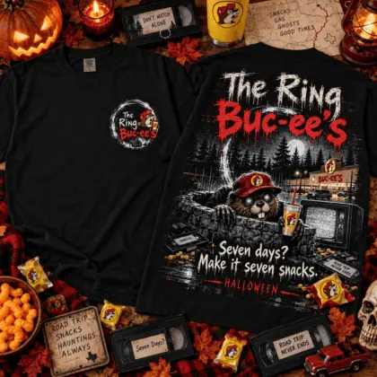 Buc-ee's The Ring Halloween Horror Graphic 3D Shirt NTH1