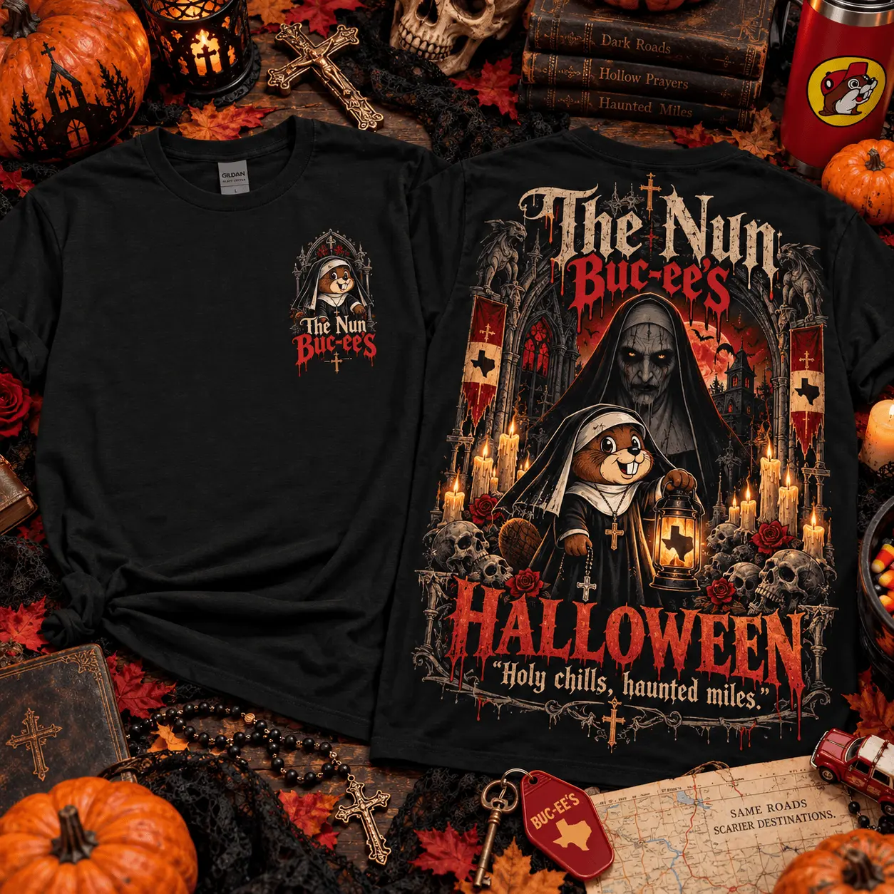 Buc-ee's The Nun Halloween Horror Graphic 3D Shirt NTH1