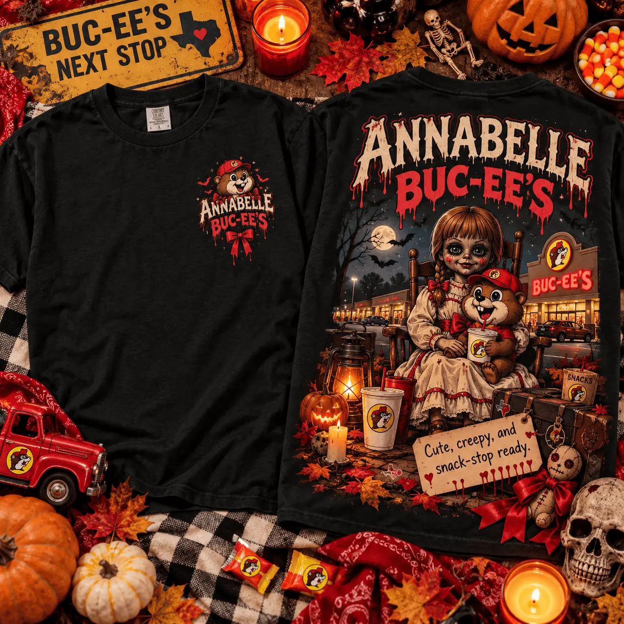 Buc-ee's Annabelle Halloween Horror Graphic 3D Shirt NTH1
