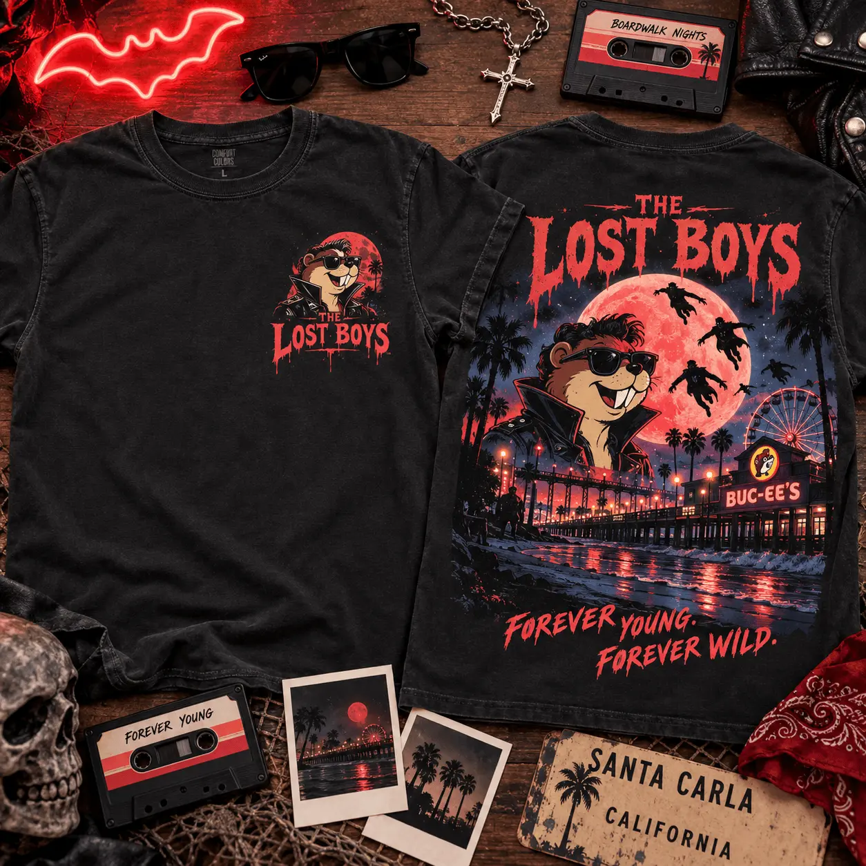 Buc-ee's Lost Boys Vampire Horror Graphic 3D Shirt NTH1