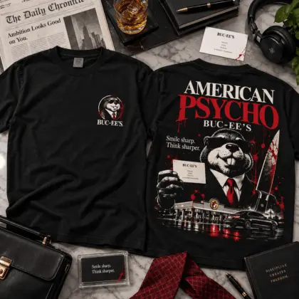 Buc-ee's American Psycho Horror Graphic 3D Shirt NTH1