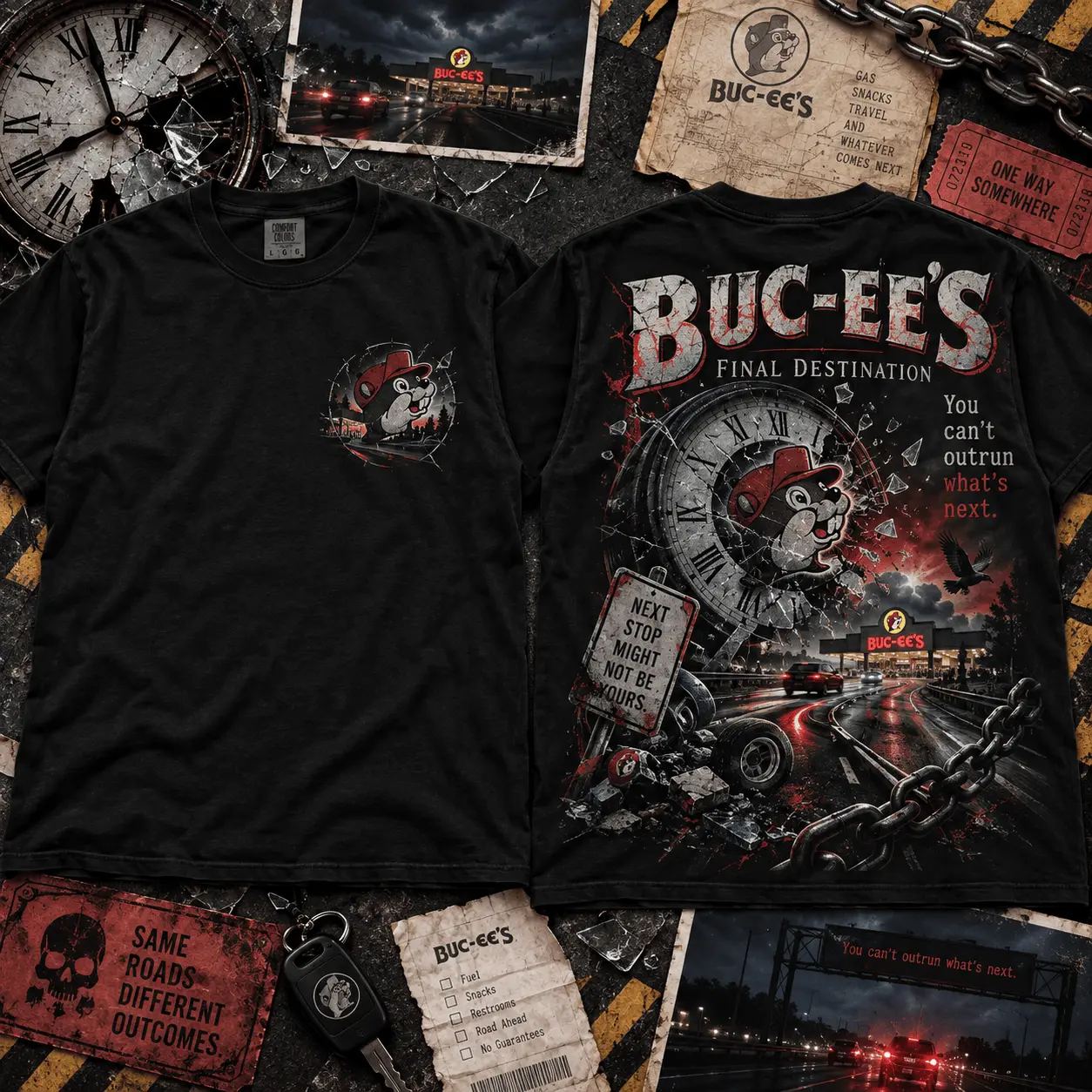 Buc-ee's The Thing Horror Graphic 3D Shirt NTH1