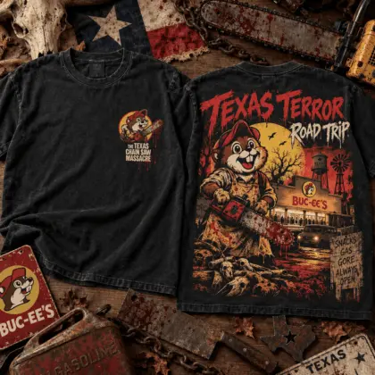 Buc-ee's Texas Terror Horror Graphic 3D Shirt NTH1