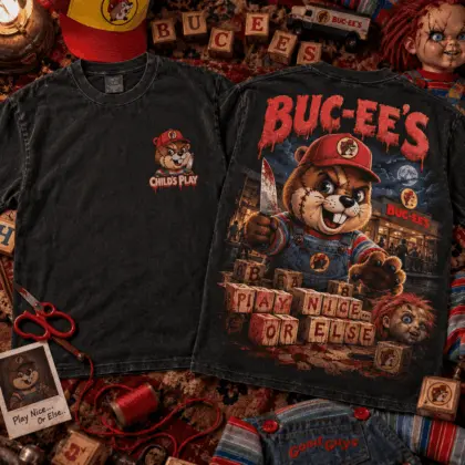 Buc-ee's Super Mario Horror Graphic 3D Shirt NTH1