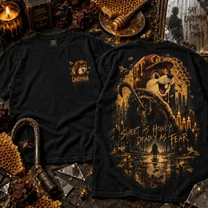 Buc-ee's Gothic Skeleton Horror Graphic 3D Shirt NTH1