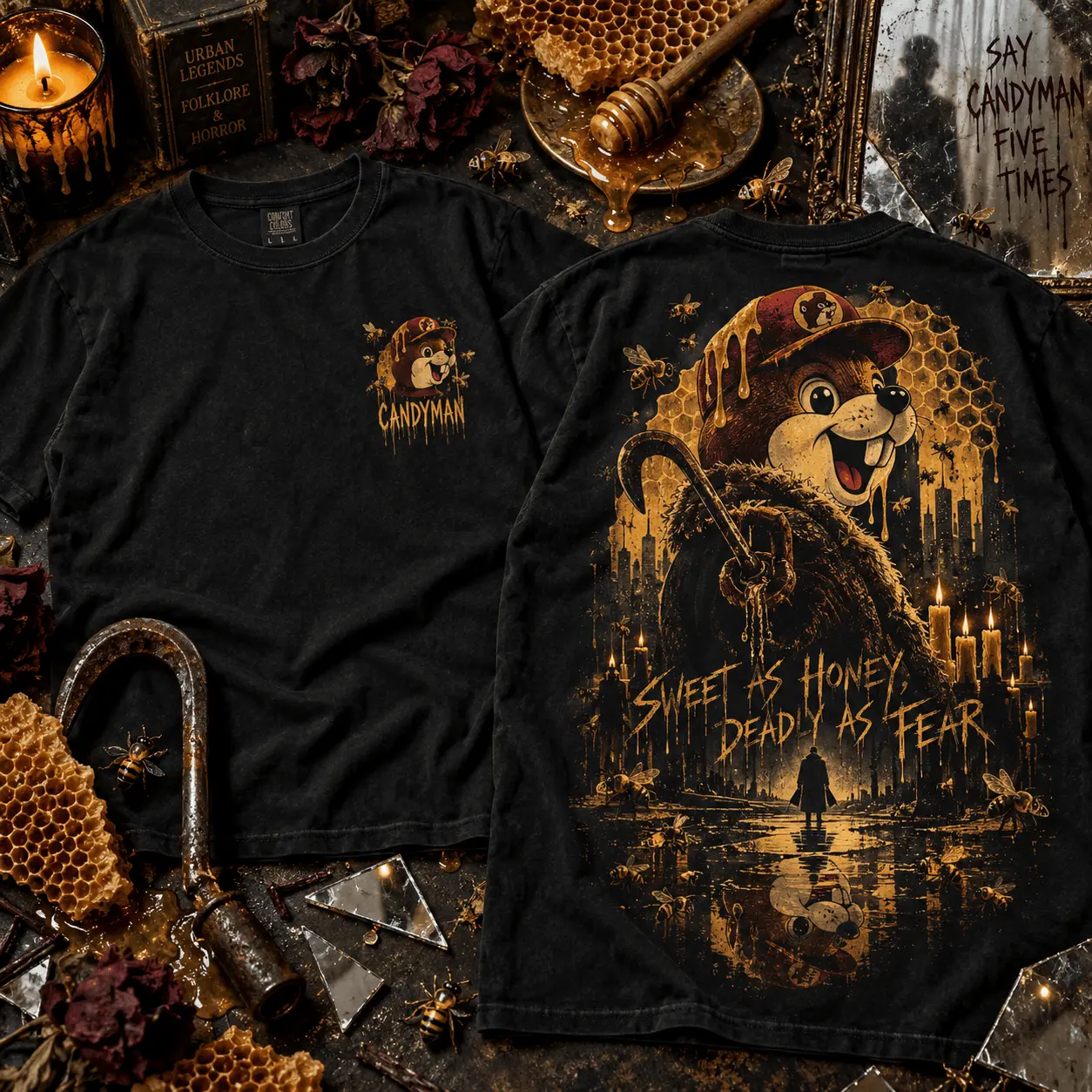 Buc-ee's Gothic Skeleton Horror Graphic 3D Shirt NTH1