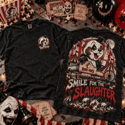 Buc-ee's Smile for the Slaughter Horror Graphic 3D Shirt NTH1