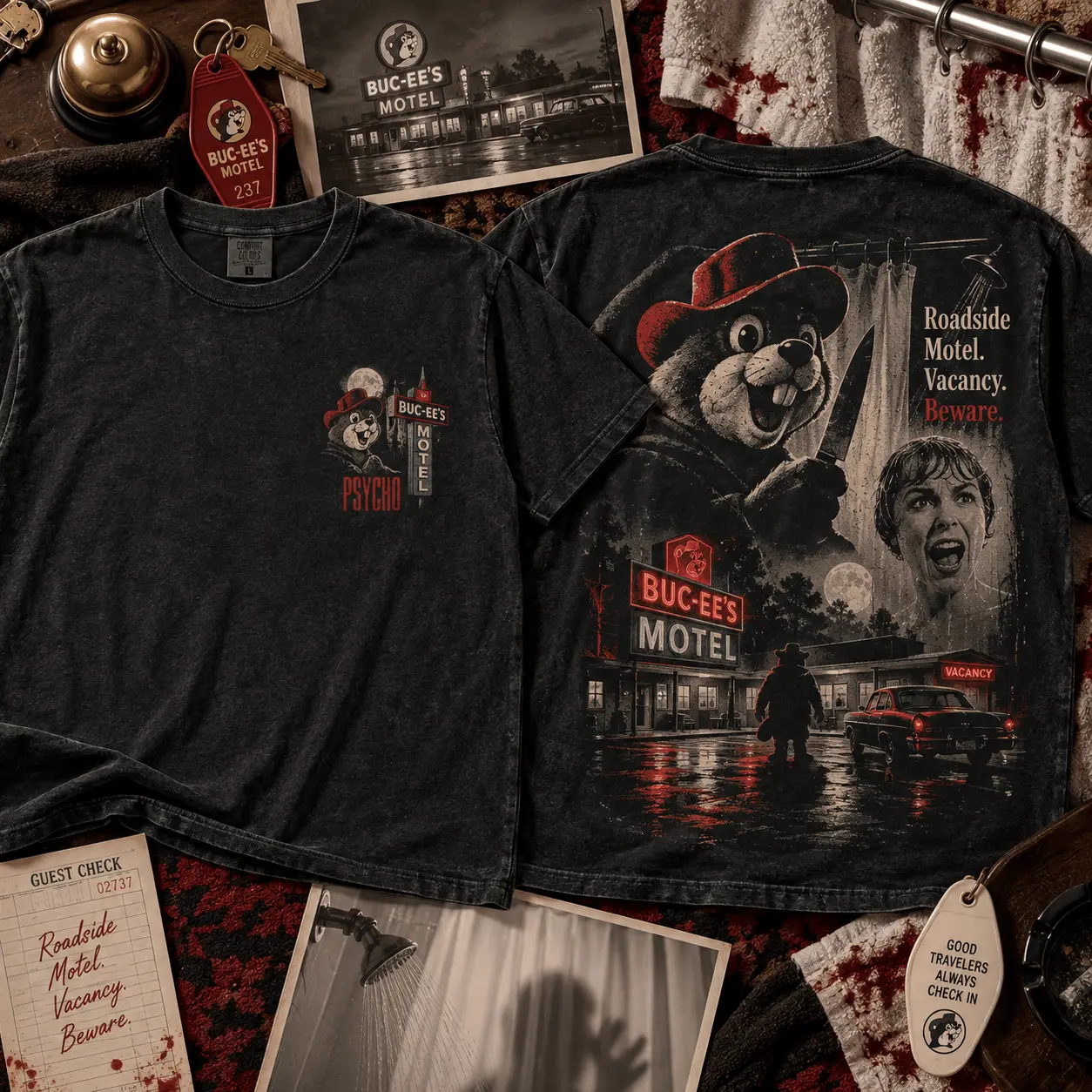 Buc-ee's The Reaper Horror Graphic 3D Shirt NTH1