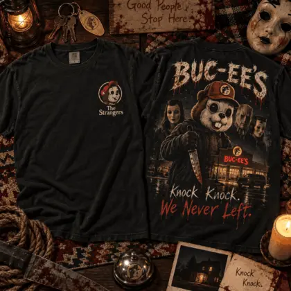 Buc-ee's Knock Knock Knock Horror Graphic 3D Shirt NTH1
