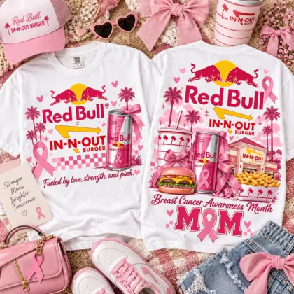 Red Bull Pink Ribbon Breast Cancer Awareness 3D Shirt NTH1