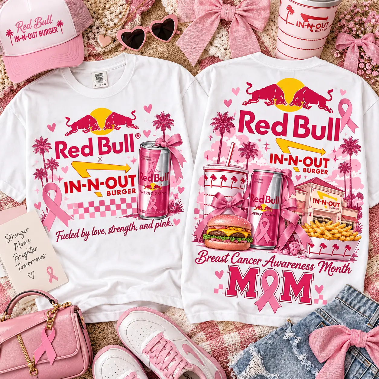 Red Bull Pink Ribbon Breast Cancer Awareness 3D Shirt NTH1