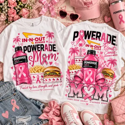 Powerade Pink Ribbon Breast Cancer Awareness 3D Shirt NTH1