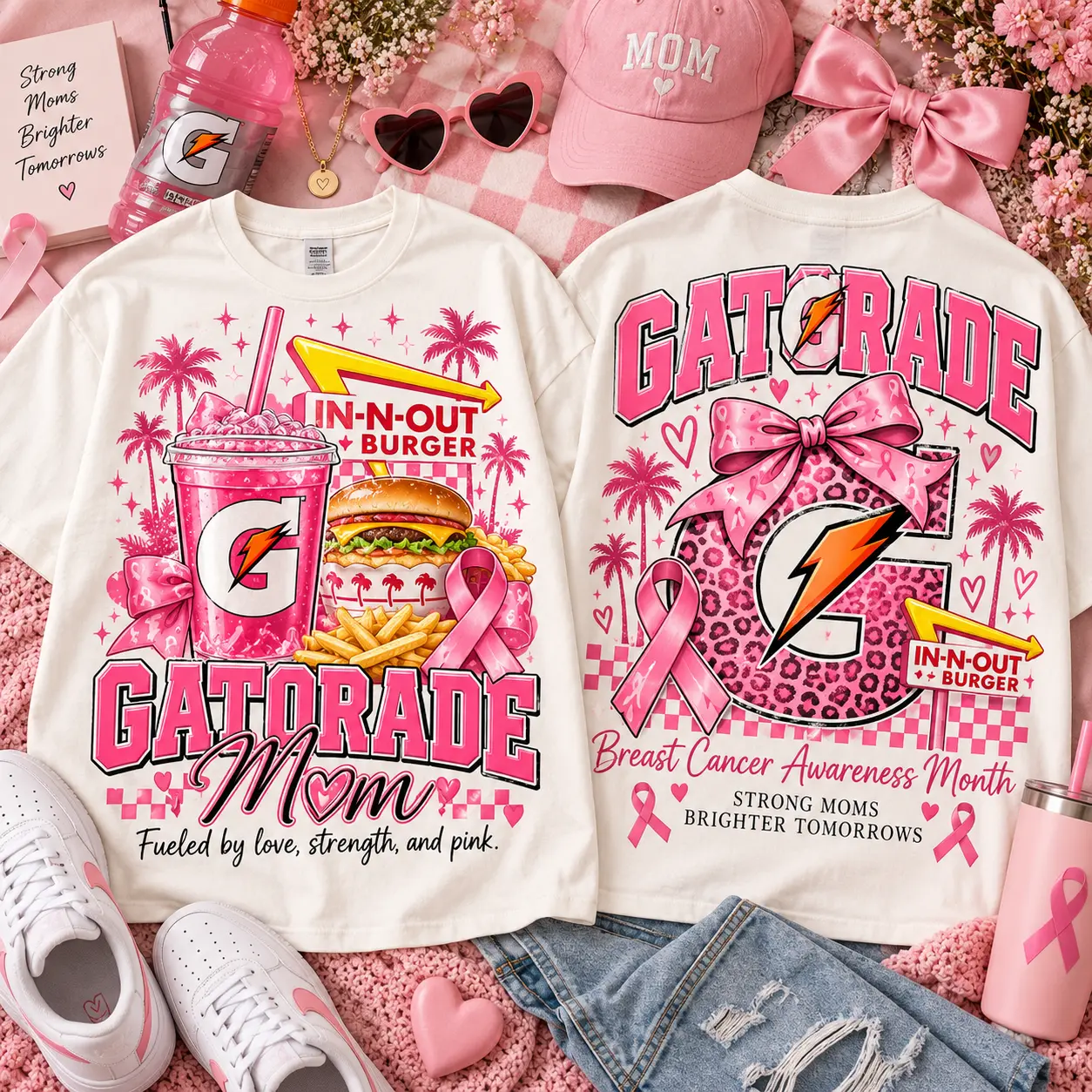 Gatorade Pink Ribbon Breast Cancer Awareness 3D Shirt NTH1