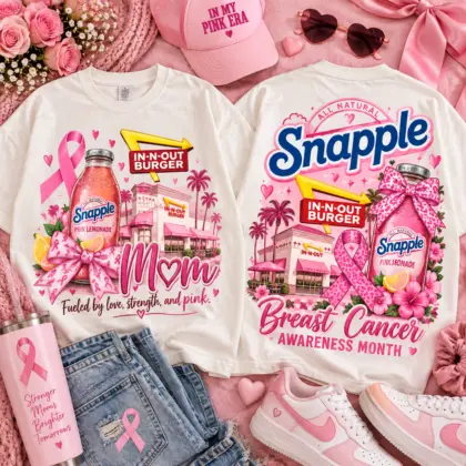 Snapple Pink Ribbon Breast Cancer Awareness 3D Shirt NTH1