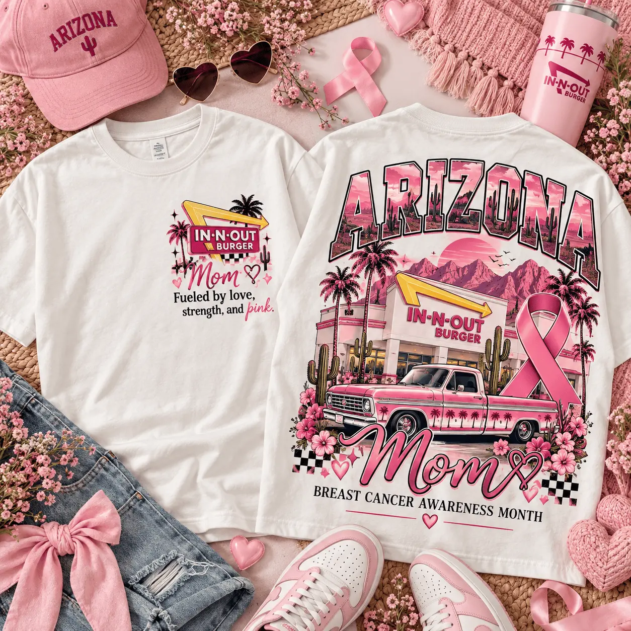 Arizona Pink Ribbon Breast Cancer Awareness 3D Shirt NTH1