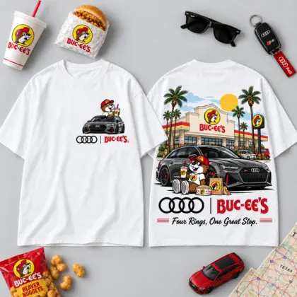Buc-ee's Audi Four Rings T-Shirt For Car Fans Making One Great Stop NDN flat