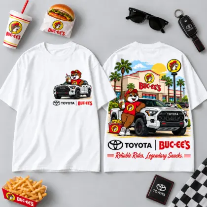 Buc-ee's Toyota White Pickup Beaver 3D Shirt For Adventure Ready Roads And Steady Snacks NDN flat