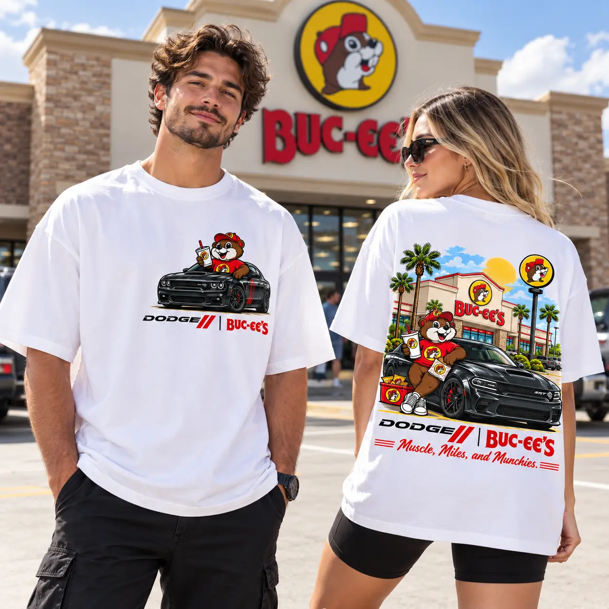 Buc-ee's Dodge Black Muscle Car Beaver 3D Shirt For Muscle Miles And Munchies NDN worn