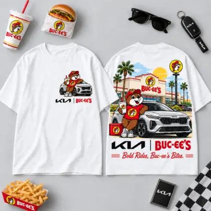 Buc-ee's Kia White SUV Beaver 3D Shirt For Bold Rides And Roadside Bites NDN flat