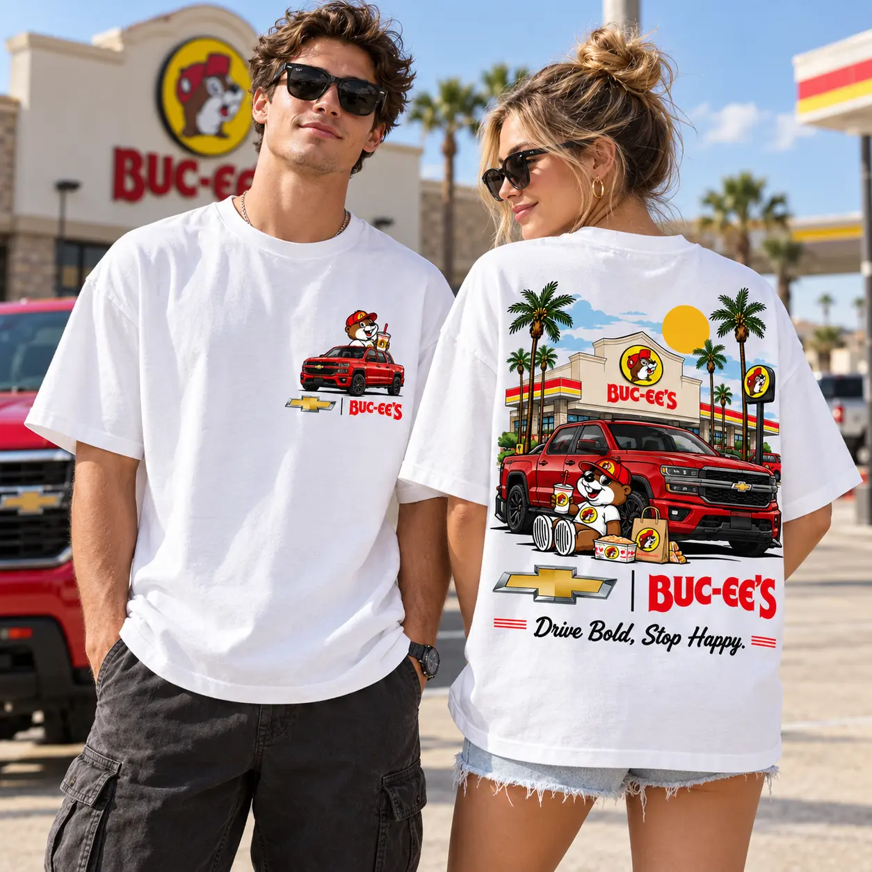 Buc-ee's Chevrolet Red Pickup T-Shirt For Truck Fans Who Fuel Up In Style NDN worn