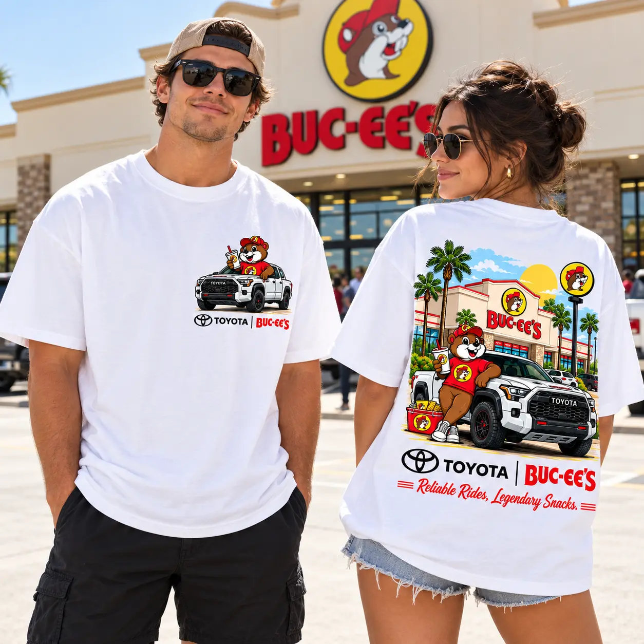 Buc-ee's Toyota White Pickup Beaver 3D Shirt For Adventure Ready Roads And Steady Snacks NDN worn