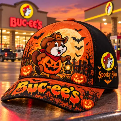 Buc-ee's Halloween Witch Beaver Pumpkin Print Baseball Cap For Spooky Season Road Trips NDN standalone cap
