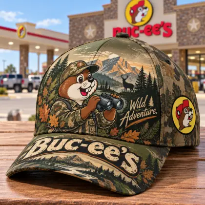Buc-ee's Outdoor Beaver Mountain Forest Print Baseball Cap For Wild Adventures And Woodland Escapes NDN standalone cap