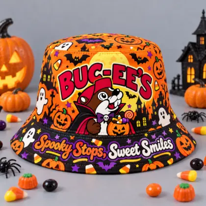 Buc-ee's Teal Desert Cactus Printed Bucket Hat For Southwestern Road Trip Days NDN flat