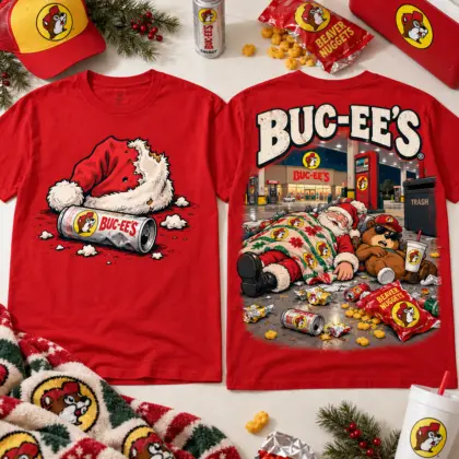 Buc-ee's Santa Christmas After Party Beaver Nuggets Funny T-Shirt NNK