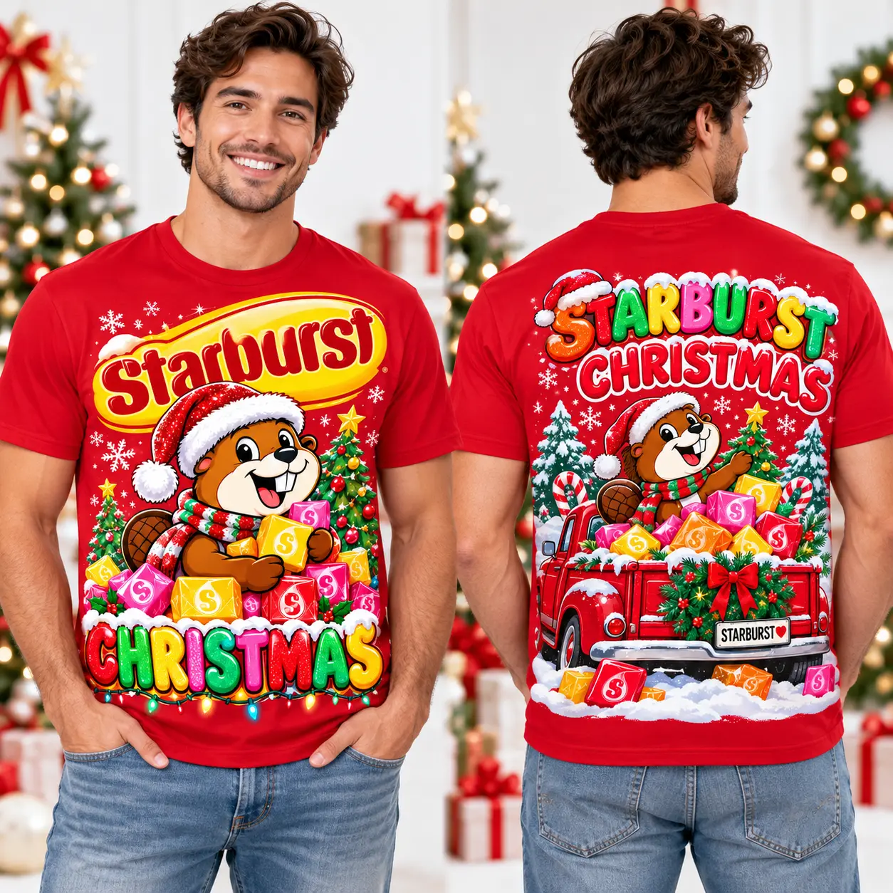 Starburst Christmas Candy Truck 3D Shirt NTH1 - Image 2