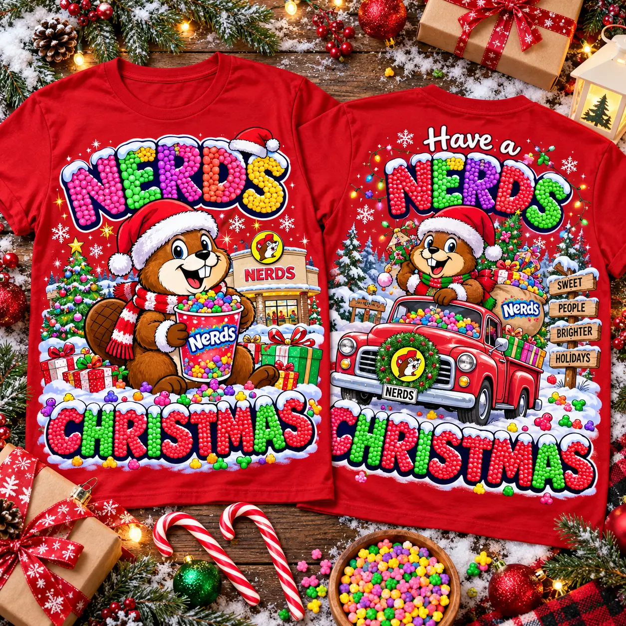 Nerds Christmas Candy Truck 3D Shirt NTH1 - Image 2