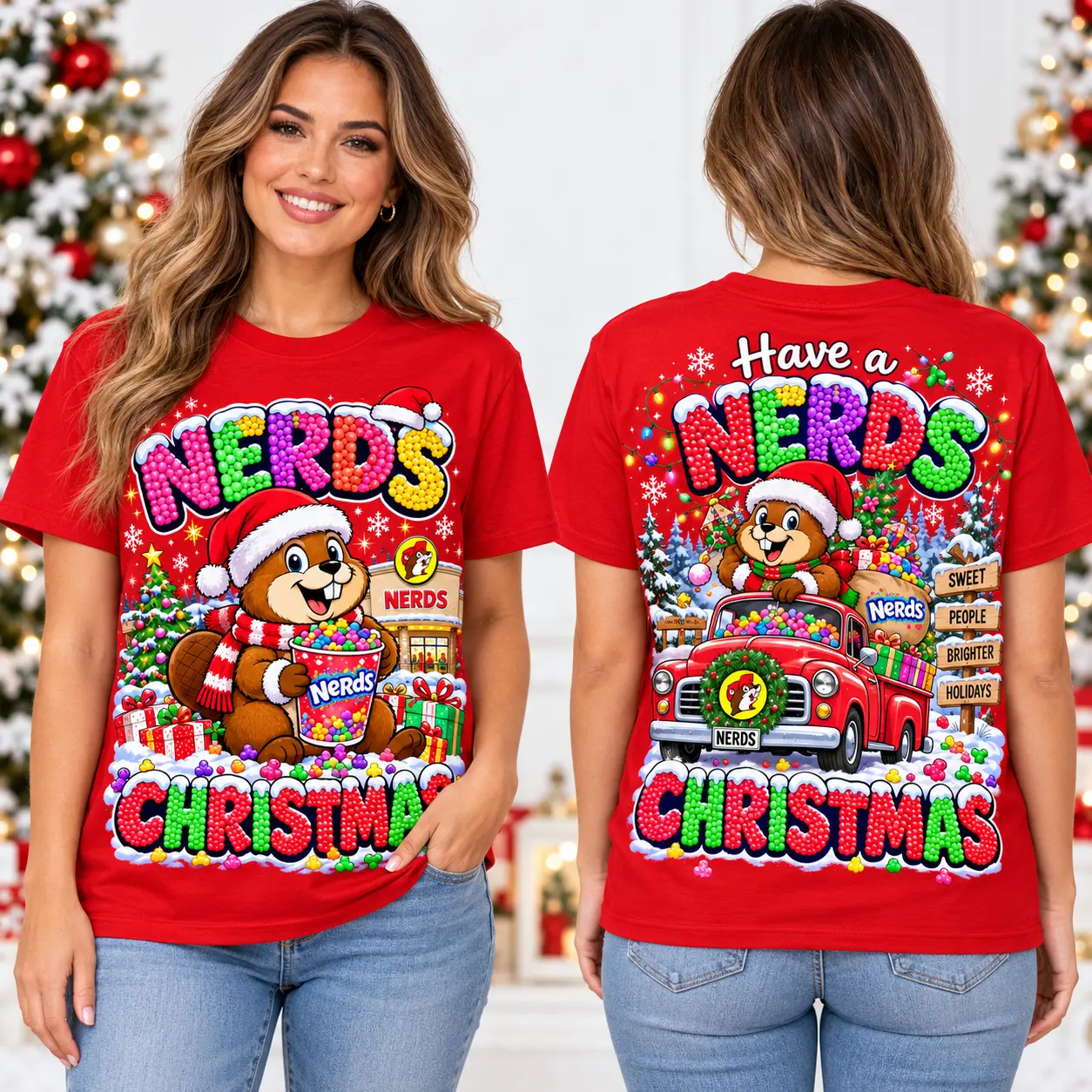 Nerds Christmas Candy Truck 3D Shirt NTH1