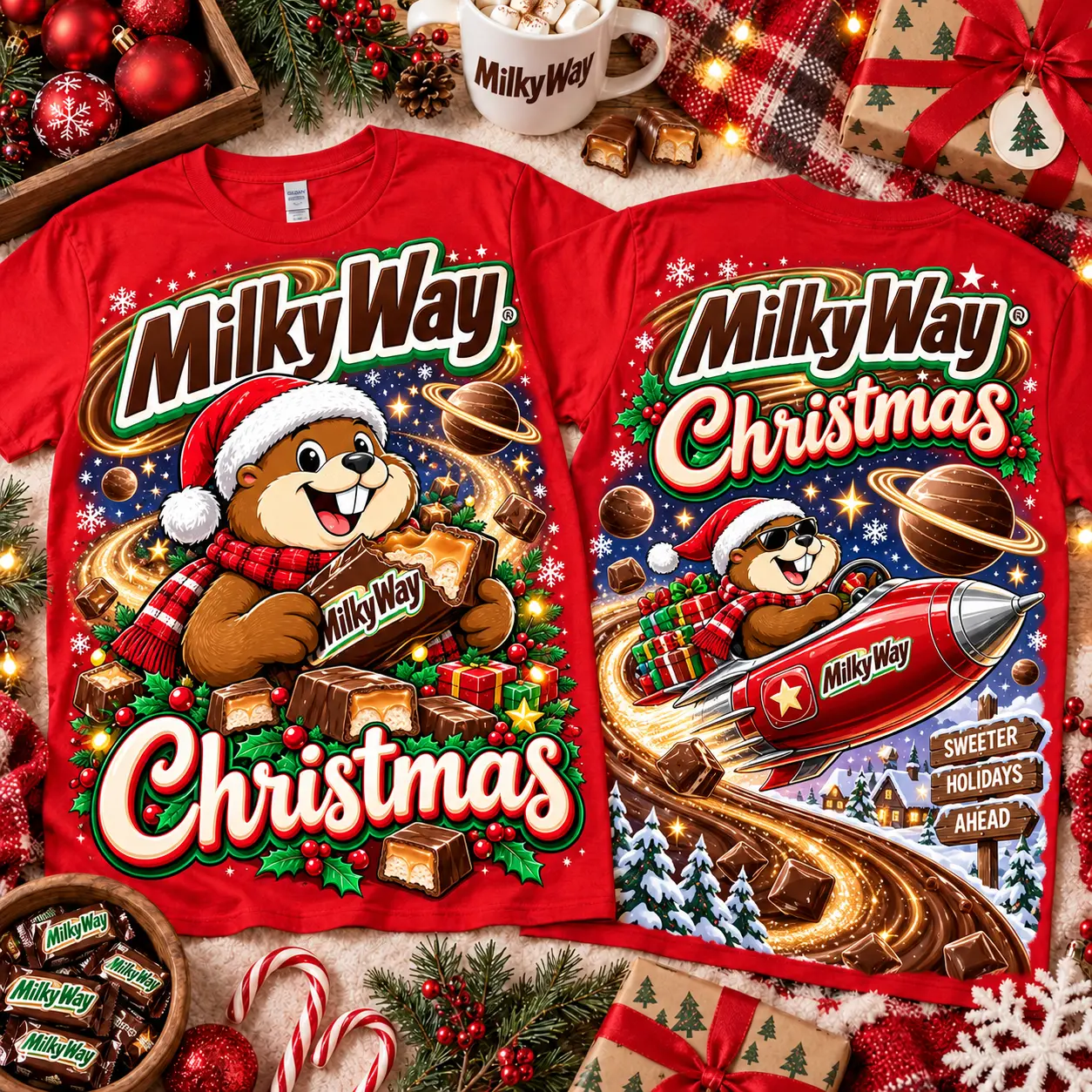 Milky Way Christmas Candy Truck 3D Shirt NTH1