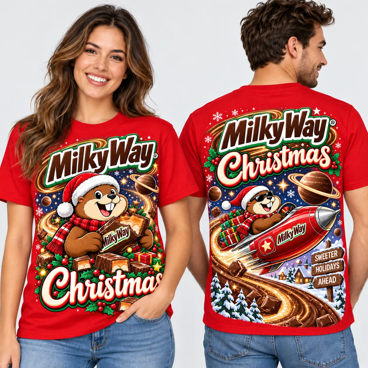 Milky Way Christmas Candy Truck 3D Shirt NTH1 - Image 2