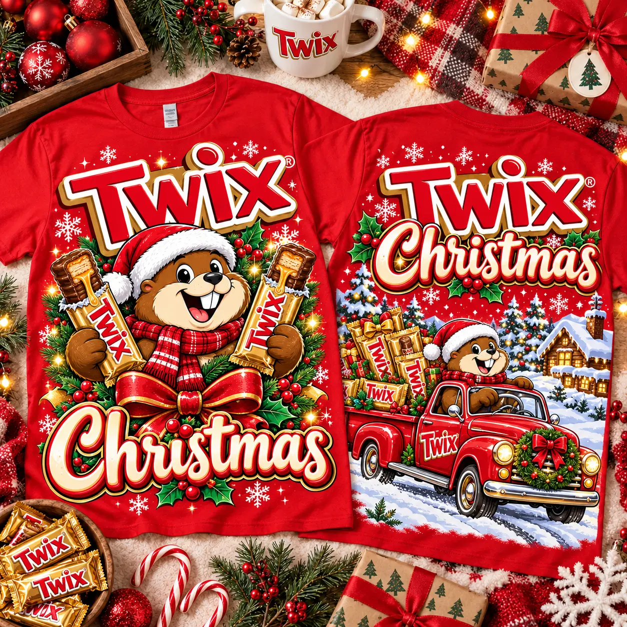 Twix Christmas Candy Truck 3D Shirt NTH1 - Image 2