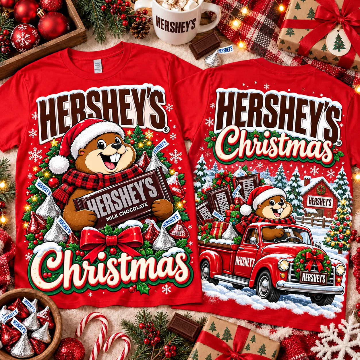 Hersheys Christmas Candy Truck 3D Shirt NTH1 - Image 2